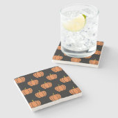 Halloween Pumpkin Pattern Stone Untersetzer (Seitenansicht)