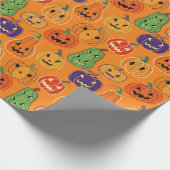Halloween Pumpkin Pattern Wrapping Paper Geschenkpapier (Ecke)