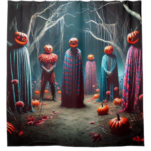 Halloween Pumpkin People Duschvorhang (Vorderseite)