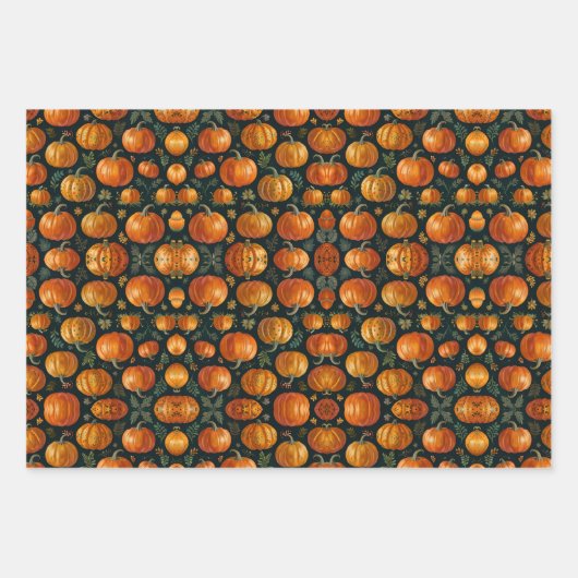 Halloween Pumpkin Pie Vibes Geschenkpapier Set (Vorderseite 3)