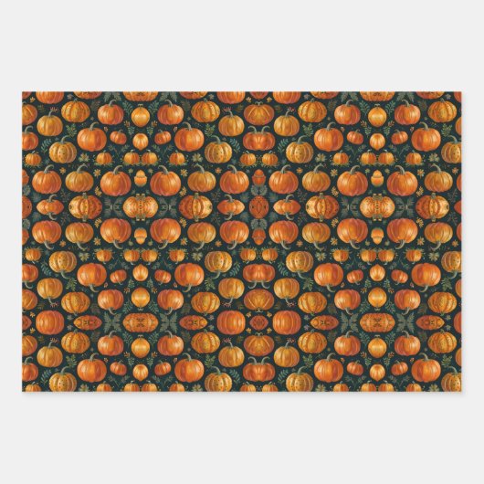 Halloween Pumpkin Pie Vibes Geschenkpapier Set (Vorderseite)