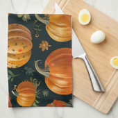 Halloween Pumpkin Pie Vibes Geschirrtuch (Viertel Falte)