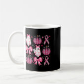 Halloween Pumpkin Pink Ribbon Disco Ghost Bow Brea Kaffeetasse (Links)