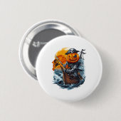 Halloween Pumpkin Pirate Adventure Button (Vorne & Hinten)