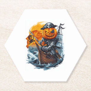 Halloween Pumpkin Pirate Adventure Untersetzer