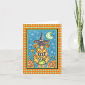 HALLOWEEN PUMPKIN POODLE NOTE CARD Verse Karte (Vorderseite)