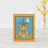 HALLOWEEN PUMPKIN POODLE NOTE CARD Verse Karte (Gelbe Blume)