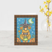 HALLOWEEN PUMPKIN POODLE NOTE GREETKARTE Blank Karte (Gelbe Blume)