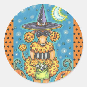 HALLOWEEN PUMPKIN POODLE STICKERS