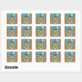 HALLOWEEN PUMPKIN POODLE STICKERS SHEET Square (Blatt)
