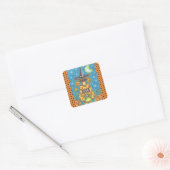 HALLOWEEN PUMPKIN POODLE STICKERS SHEET Square (Umschlag)