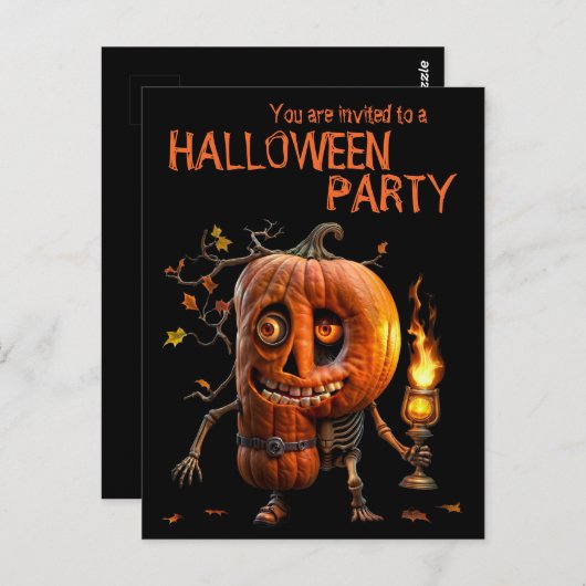 Halloween Pumpkin Postkarte (Vorne/Hinten)