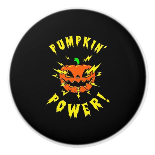 Halloween Pumpkin-Power Keramikknauf (Vorderseite)