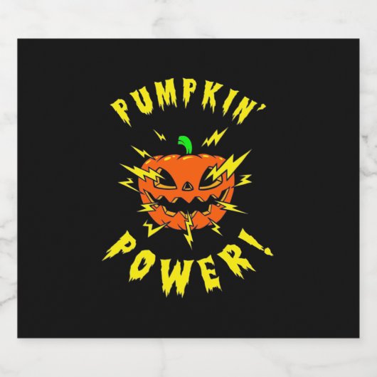 Halloween Pumpkin-Power Schaumweinetikett (Einzelnes Label)