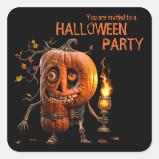 Halloween Pumpkin Quadratischer Aufkleber