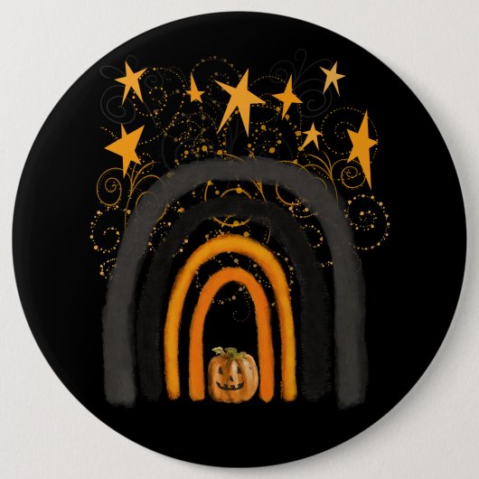Halloween Pumpkin Rainbow Button (Vorderseite)