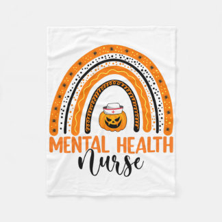 Halloween Pumpkin Rainbow Mental Health Nu Fleecedecke