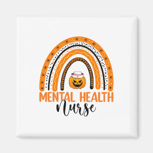Halloween Pumpkin Rainbow Mental Health Nu Magnet