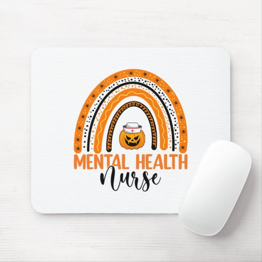 Halloween Pumpkin Rainbow Mental Health Nu Mousepad (Mit Mouse)