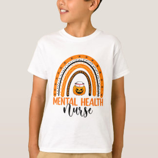 Halloween Pumpkin Rainbow Mental Health Nu T-Shirt