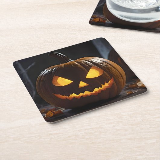 Halloween Pumpkin, Rechteckiger Pappuntersetzer (angewinkelt)