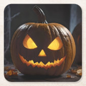 Halloween Pumpkin, Rechteckiger Pappuntersetzer (Vorderseite)
