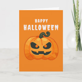Halloween Pumpkin Retroorange Karte
