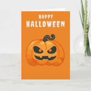 Halloween Pumpkin Retroorange Karte