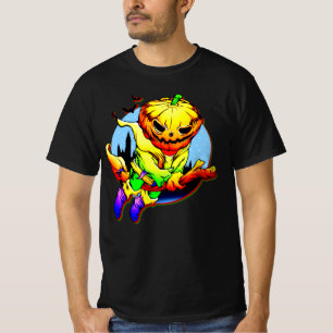 Halloween Pumpkin Riding Hexenkammer + Bats T-Shir T-Shirt