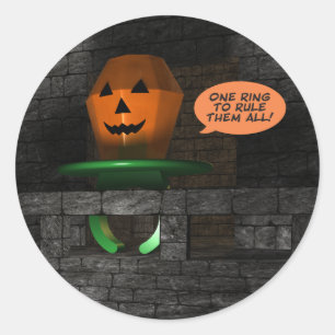 Halloween Pumpkin Ring Pop Runder Aufkleber
