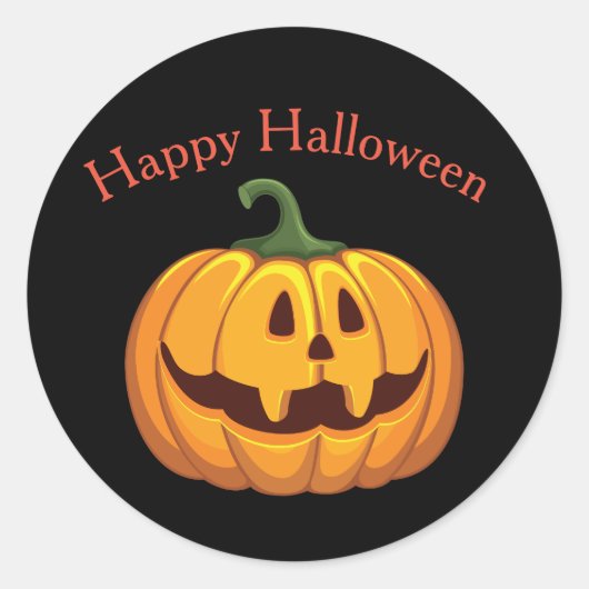 Halloween Pumpkin Round Sticker (Vorderseite)