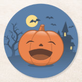 Halloween Pumpkin Runder Pappuntersetzer (Vorderseite)