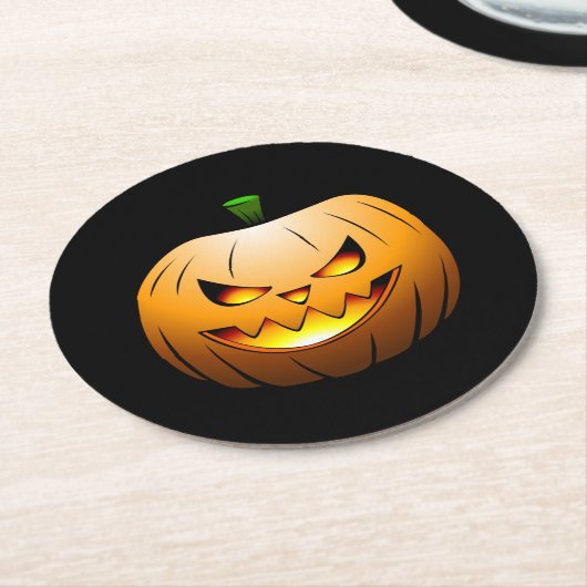 Halloween Pumpkin Runder Pappuntersetzer (Angewinkelt)