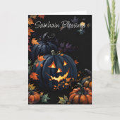 Halloween Pumpkin Samhain Night Pagan Segnungen Karte (Vorderseite)