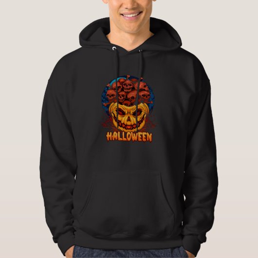 Halloween Pumpkin scary Dead Skulls bone Hoodie (Vorderseite)