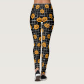 Halloween Pumpkin, Schwarz, Orange und Grau Leggin Leggings (Rückseite)