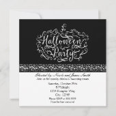 Halloween Pumpkin Schwarz-weiße Einladungen elegan (Vorderseite)