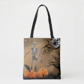 Halloween Pumpkin Skeleton Tasche (Vorderseite)