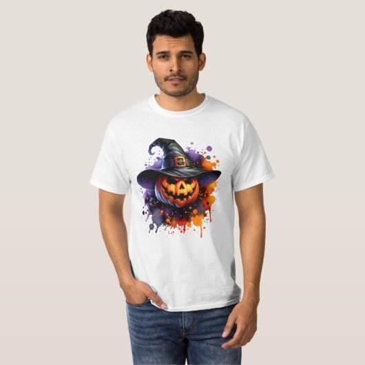 Halloween Pumpkin Skull Spoky T-Shirt (Vorne ganz)