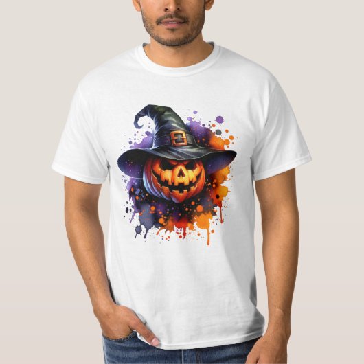 Halloween Pumpkin Skull Spoky T-Shirt (Vorderseite)