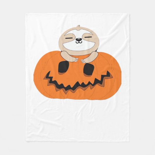 Halloween Pumpkin Sloth Classic T - Shirt Fleecedecke (Vorderseite)