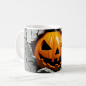 Halloween Pumpkin Smash Tasse - Spooky Cracked Wal (Vorderseite Links)