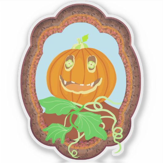 Halloween pumpkin smiling whimsical and spooky aufkleber (Vorderseite)