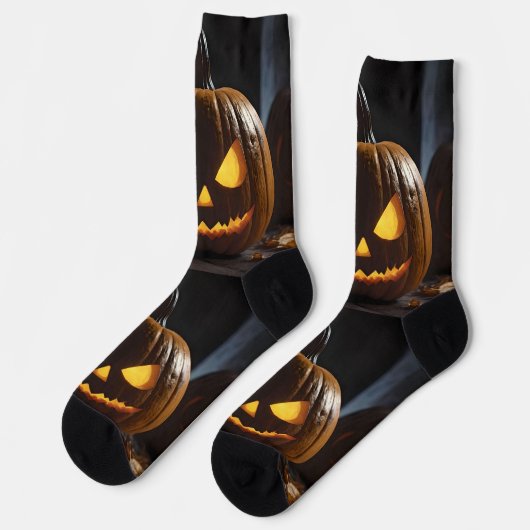 Halloween Pumpkin, Socken (Linkes Detail)