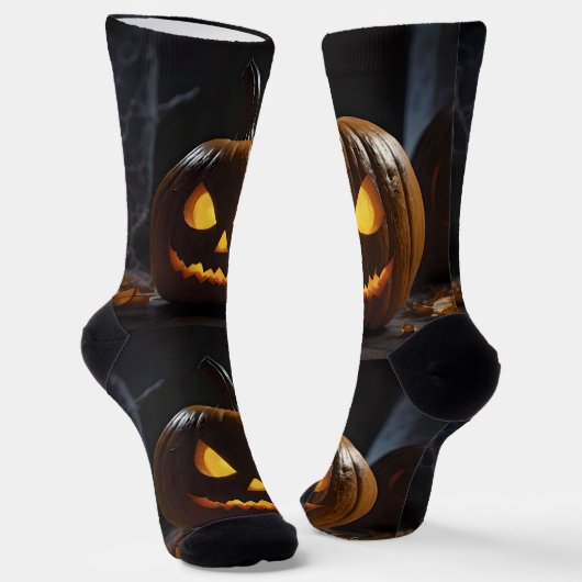 Halloween Pumpkin, Socken (Gewinkelt)