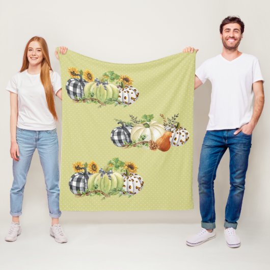 Halloween Pumpkin Sonnenblume Erntedank Kariert Fleecedecke (Beispiel)