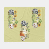 Halloween Pumpkin Sonnenblume Erntedank Kariert Fleecedecke (Vorderseite (Horizontal))