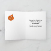 Halloween Pumpkin-Spaß, Grunge, Menacing-Look Karte (Innenseite)