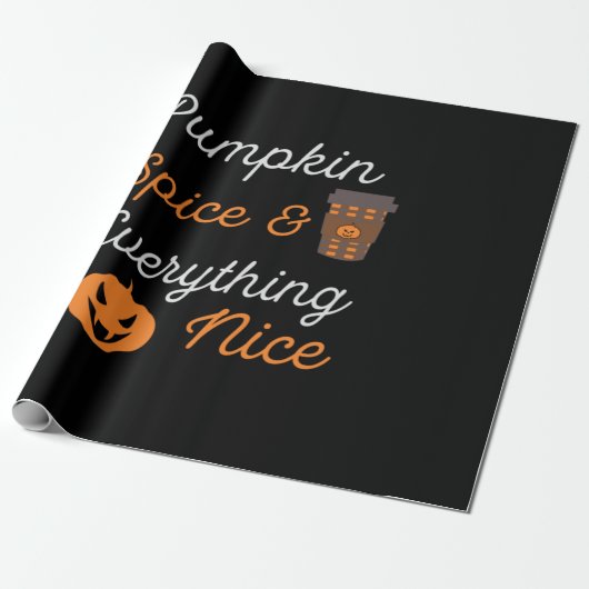 Halloween Pumpkin Spice and Everything Nice Xmas Geschenkpapier (Ungerollt)