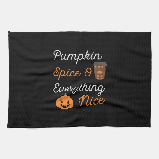 Halloween Pumpkin Spice and Everything Nice Xmas Geschirrtuch (Horizontal)